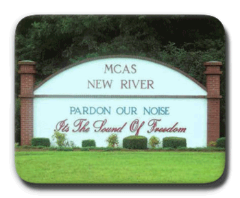 MCAS New River sign at the front gate.